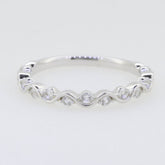 Sterling Silver Half Etnerity Band Rinng White Topaz - Syzjewelry